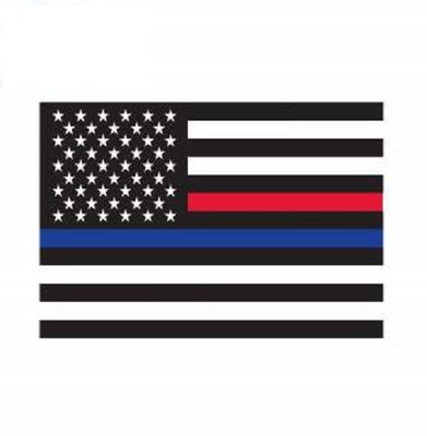 Thin Blue Line & Thin Red Line Flag Decal