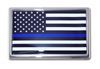 Standard Police Flag Chrome All Metal Emblem