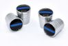 Police Thin Blue Line Universal Valve Stem Caps - Shiny Chrome Smooth