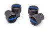 Police Thin Blue Line Valve Stem Caps Black Aluminum Knurling