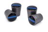 Police Universal Valve Stem Caps - Black Chrome Smooth