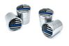 Police Flag Universal Valve Stem Caps - Shiny Aluminum Chrome Smooth