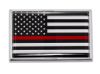 Firefighter Thin Red Line Flag Chrome All Metal Auto Emblem