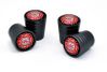 Fire Universal Valve Stem Caps - Black Chrome Aluminum Knurling