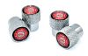 Fire Universal Valve Stem Caps - Shiny Chrome Aluminum Knurling