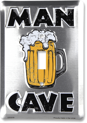 Man Cave Metal Light Switch Plate