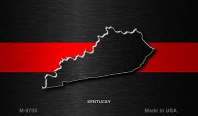 Thin Red Line Kentucky Metal License Plate
