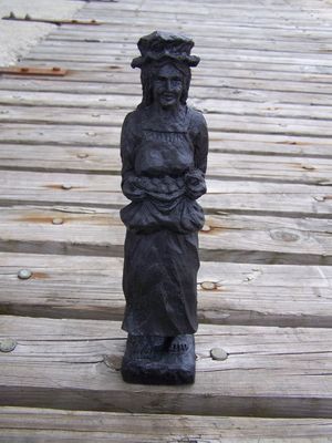 Handcrafted Colonial Woman Made from Coal in Kentucky