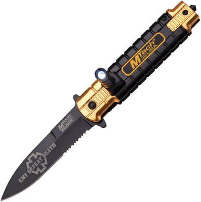 MTech LED Flashlight Linerlock Assisted Opening  EMT Defeat Death