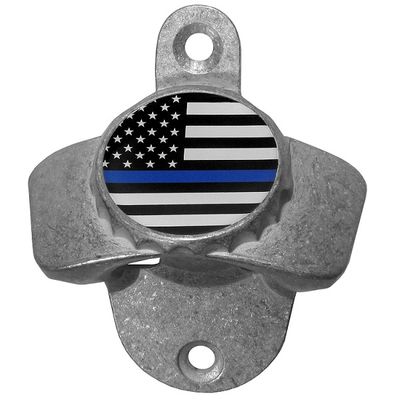 Thin Blue Line Police Flag Wall Mounted Bottle Opener