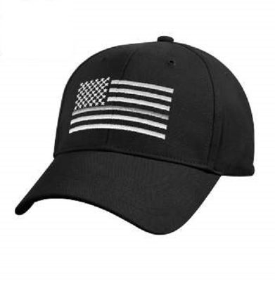 Thin Silver Line Flag Low Pro Cap shows support of correction officers. 