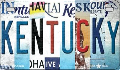 Kentucky Strip Art Metal Motorcycle Plate