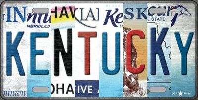 Kentucky Strip Art  Metal License Plate Tag