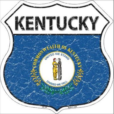 Kentucky State Flag Highway Shield Metal Sign 