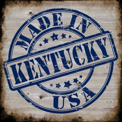 Kentucky  Made In USA Stamp On Wood Metal Square Sign