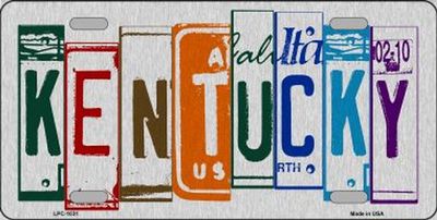 Kentucky License Plate Art Brushed Aluminum 