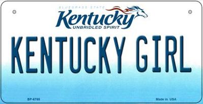 Kentucky Girl Metal License Plate
