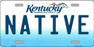 Kentucky Native Metal License Plate