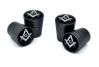 Mason Universal Aluminum Valve Stem Caps - Black Chrome Smooth