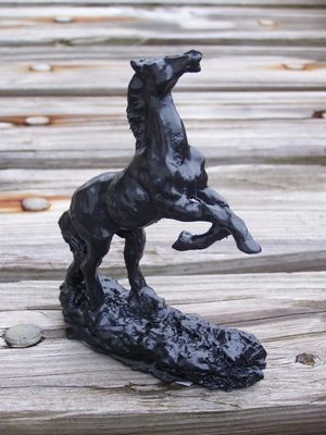 Handcrafted Wild Mustang Horse Made from Coal by Kentucky Artisans