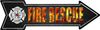 Fire Rescue Metal Arrow Sign