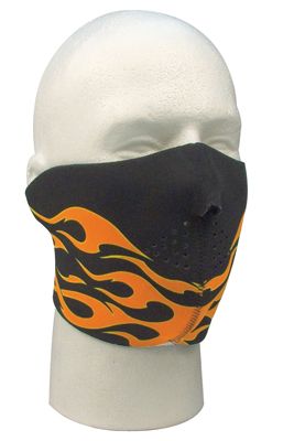 NEOPRENE HALF FACEMASK - ORANGE FLAMES