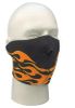 NEOPRENE HALF FACEMASK - ORANGE FLAMES