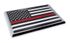 Firefighter Thin Red Line Flag Chrome All Metal Auto Emblem