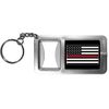 Thin Red Line Firefighter Flag Flashlight Key Chain with Bottle Opener