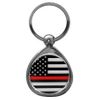Thin Red Line Firefighter Flag Chrome Key Chain