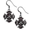 Dangle Earrings -Maltese Cross Fire Dept