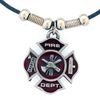 Earth Spirit Necklace  Firefighter Maltese Cross