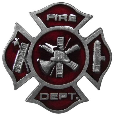 Firefighter Maltese Cross Lapel Pin