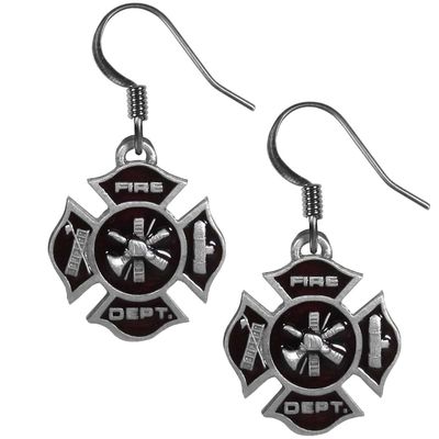 Dangle Earrings -Maltese Cross Fire Dept