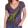 Peacock Feather V-Neck Shirt