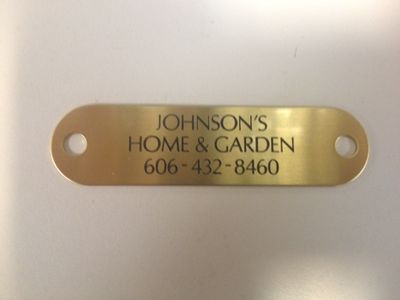 Pet ID Brass  Engraved Collar Plate