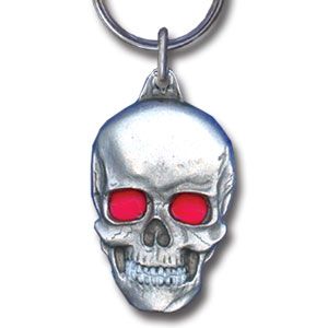 Pewter Skull Key Ring