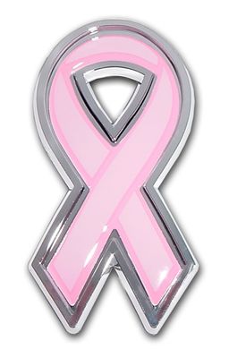 Pink Ribbon Chrome Auto Emblem *A portion of the proceeds go to leading breast cancer research organizations