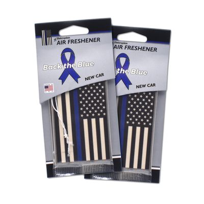 Police Flag Air Freshener - New Car Scent - 2 Pack