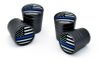 Police Universal Valve Stem Caps - Black Chrome Aluminum Smooth
