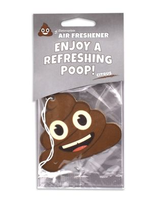 Poop Emoji Air Freshener "Enjoy a Refreshing Poop" - Citrus Scent, 2 Pack