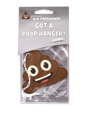 Poop Emoji Air Freshener "Got a Poop Hanger" - Coconut Scent, 2-Pack