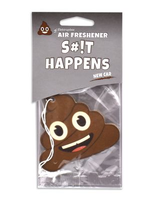 Poop Emoji Air Freshener  "S#it Happens"- New Car Scent, 2 Pack