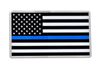 Premium Blue Line Police Flag 3D Decal Sticker