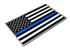 Premium Blue Line Police Flag 3D Decal Sticker