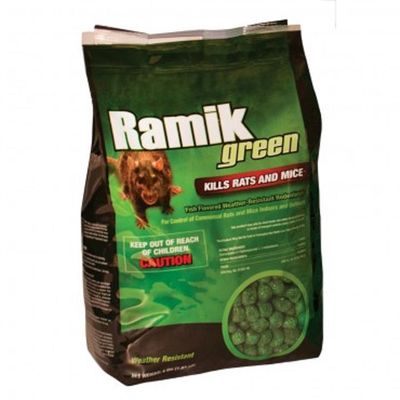 Ramik 116339 Poison Brute 4 Pound Pack Nuggets Green Rat Mouse and Rodent Killer