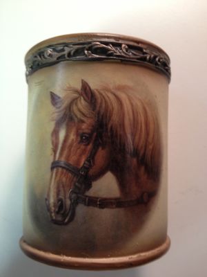 Resin Horse Toothbrush Holder.