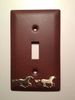 Running Horses Metal Light Switch Plate Antique Finish