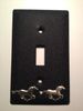 Running Horses Metal Light Switch Plate Black Finish