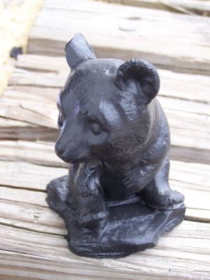Sitting Bear Handcrafted from Coal
